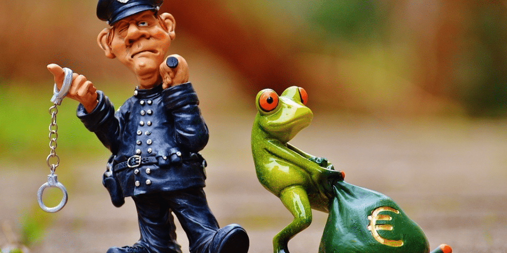 Frog Stealing Money