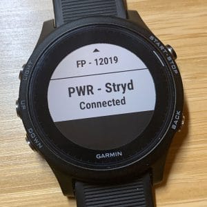 Garmin 935 connected to a power meter