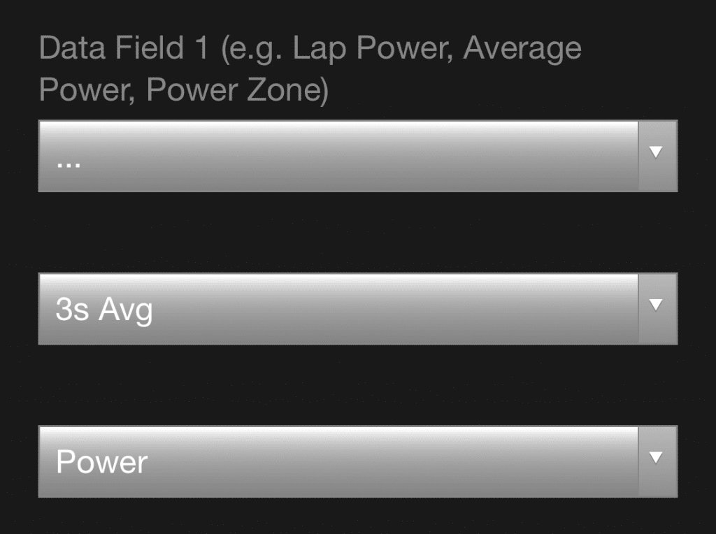 3s Avg Power - Run Power Data Field