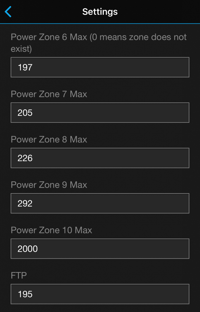 Power Zone and FTP Settings - Run Power Data Field