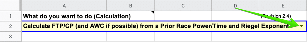 Calculate FTP/CP (and AWC if possible) from a Prior Race Power/Time and Riegel Exponent - SuperPower Calculator