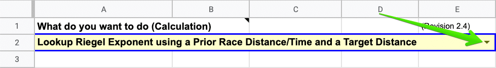Lookup Riegel Exponent using a Prior Race Distance/Time and a Target Distance - SuperPower Calculator